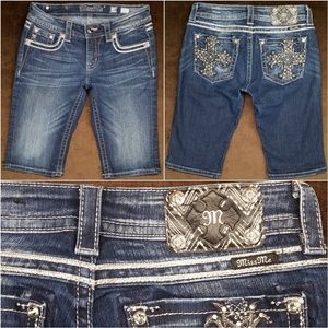 Miss Me💎NWOT Shorts 28 Embroidered💫 Greek Cross➕